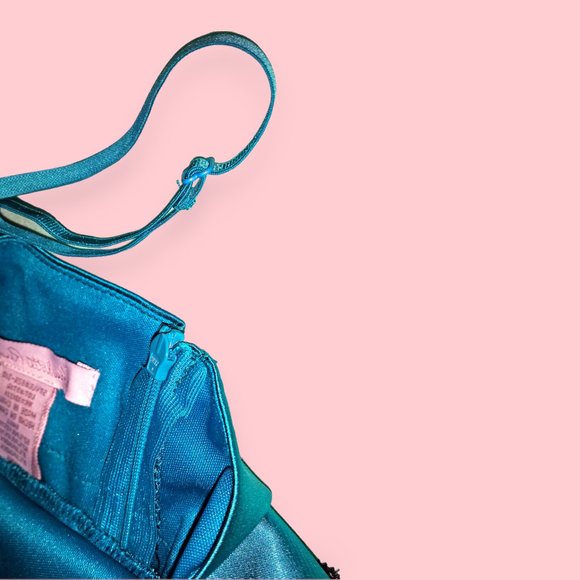 Teal Pleated Satin Dress with Black Lace NWOT S - Picture 7 of 8